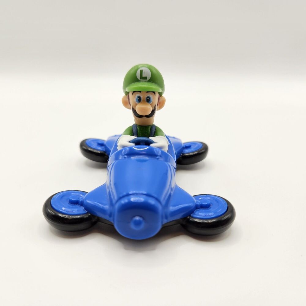 Nintendo Mario Kart Luigi Kart Toy Car Blue Plastic Figure Cake Topper